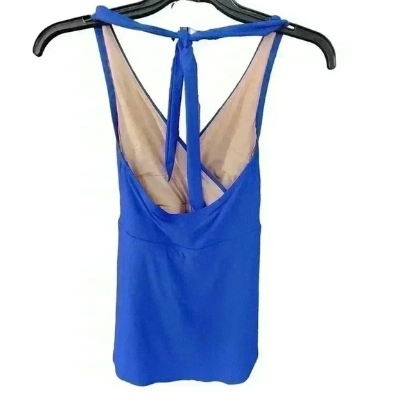 J Crew Halter Wrap Swim Dress Modest Royal Blue Womens Size 4 - Picture 4 of 10